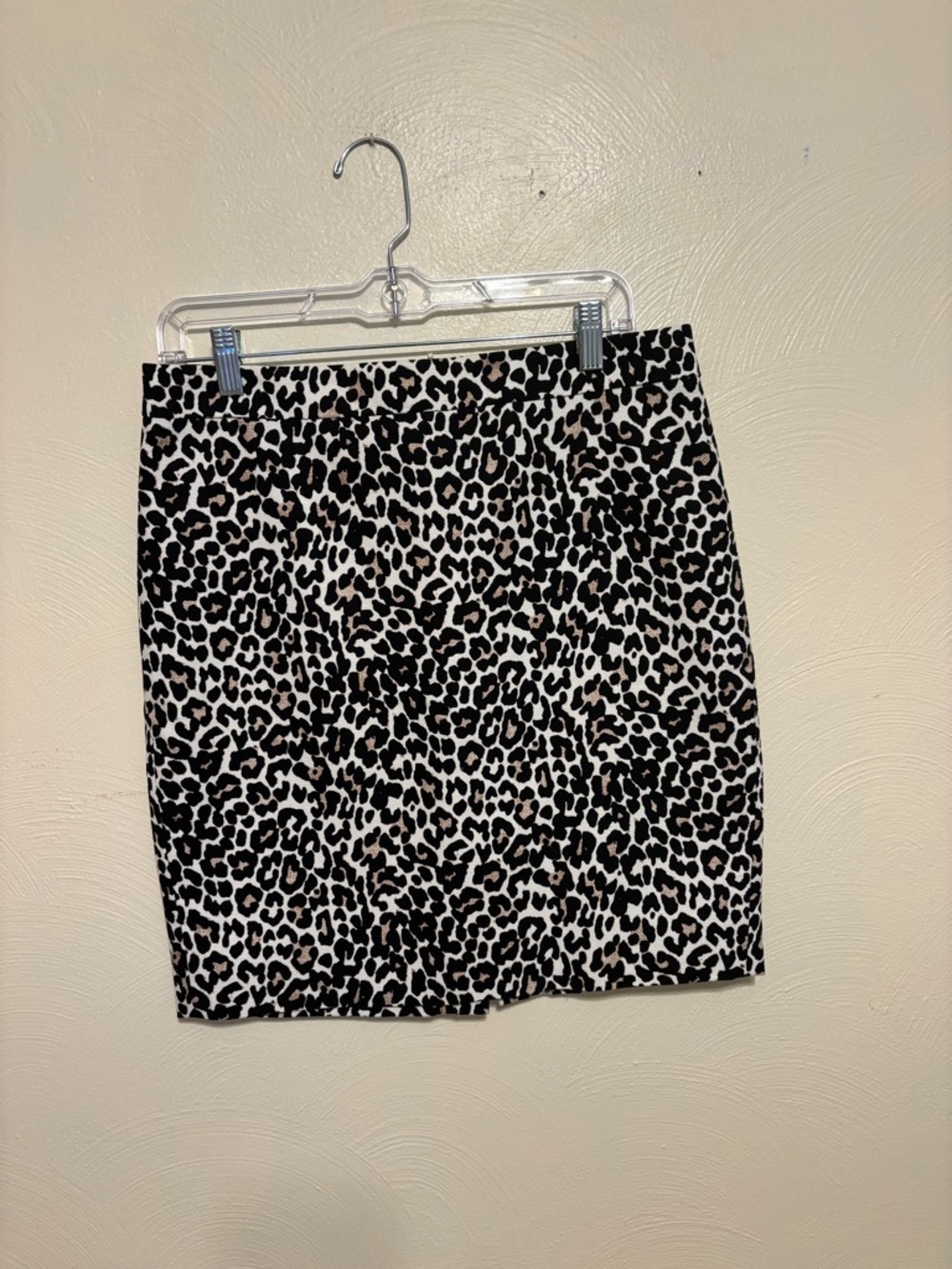 J.Crew Leopard Print Pencil Skirt Size 8 Petite Animal Print Cotton